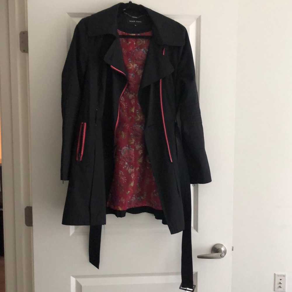 Black Rivet Trench Coat